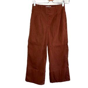 Spanx Womens Brown Stretch Twill Cropped Wide-Leg Pants XS 20989q